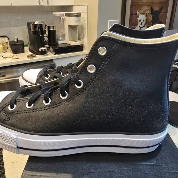 Converse MENS CTAS Lift Platform Leather Hi Size 10 Black/White 561675C CHUCK 70 - Picture 6 of 10